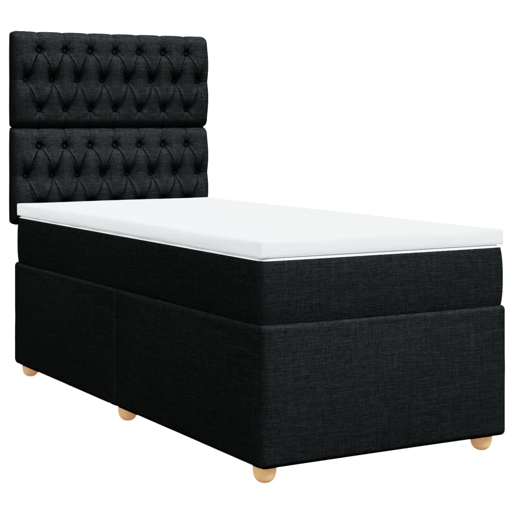 Box spring krevet s madracem crni 90x190 cm od tkanine