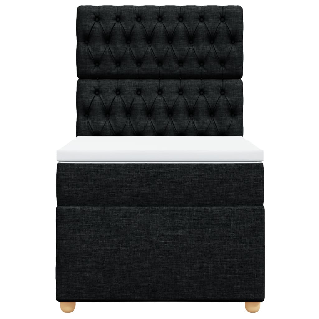 Box spring krevet s madracem crni 90x190 cm od tkanine