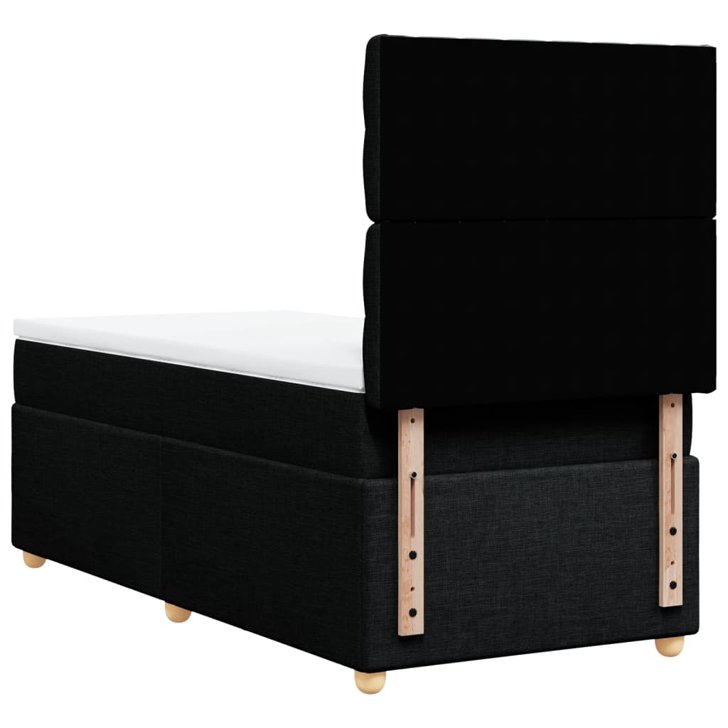 Box spring krevet s madracem crni 90x190 cm od tkanine