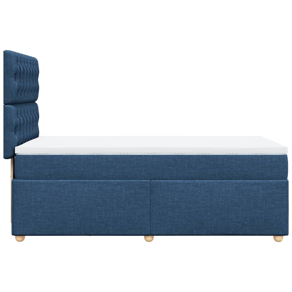 Krevet s oprugama i madracem plavi 90 x 190 cm od tkanine