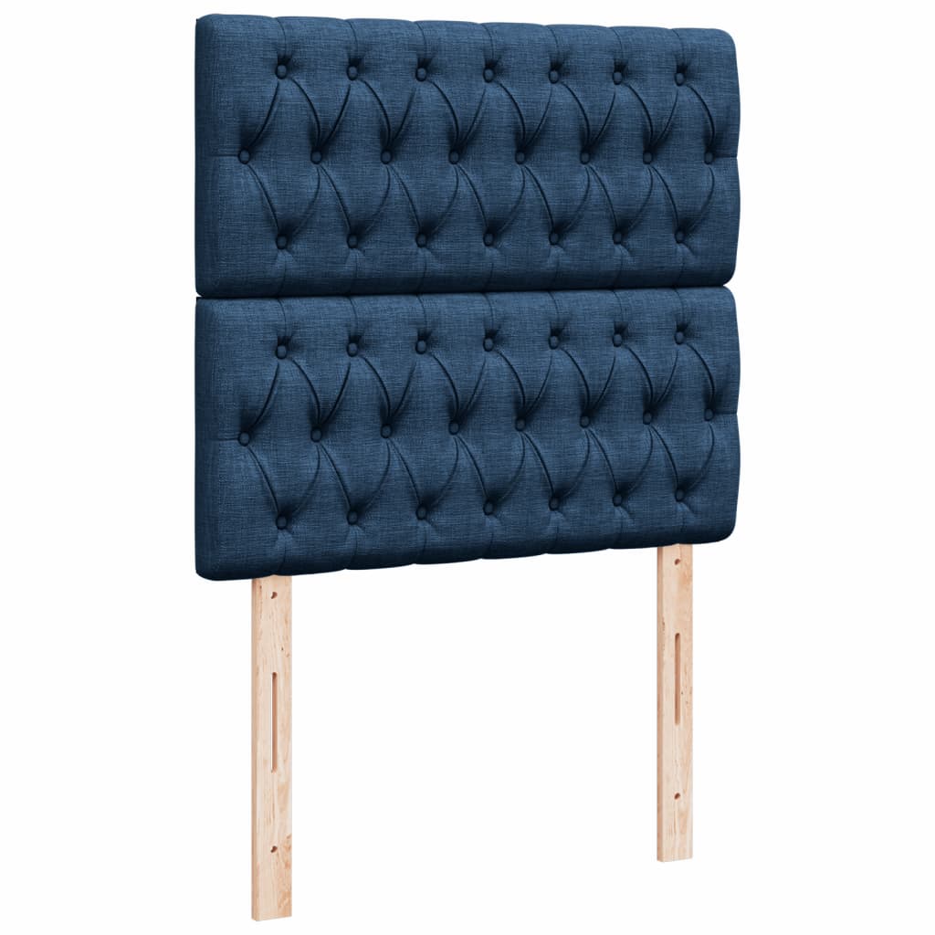 Krevet s oprugama i madracem plavi 90 x 190 cm od tkanine