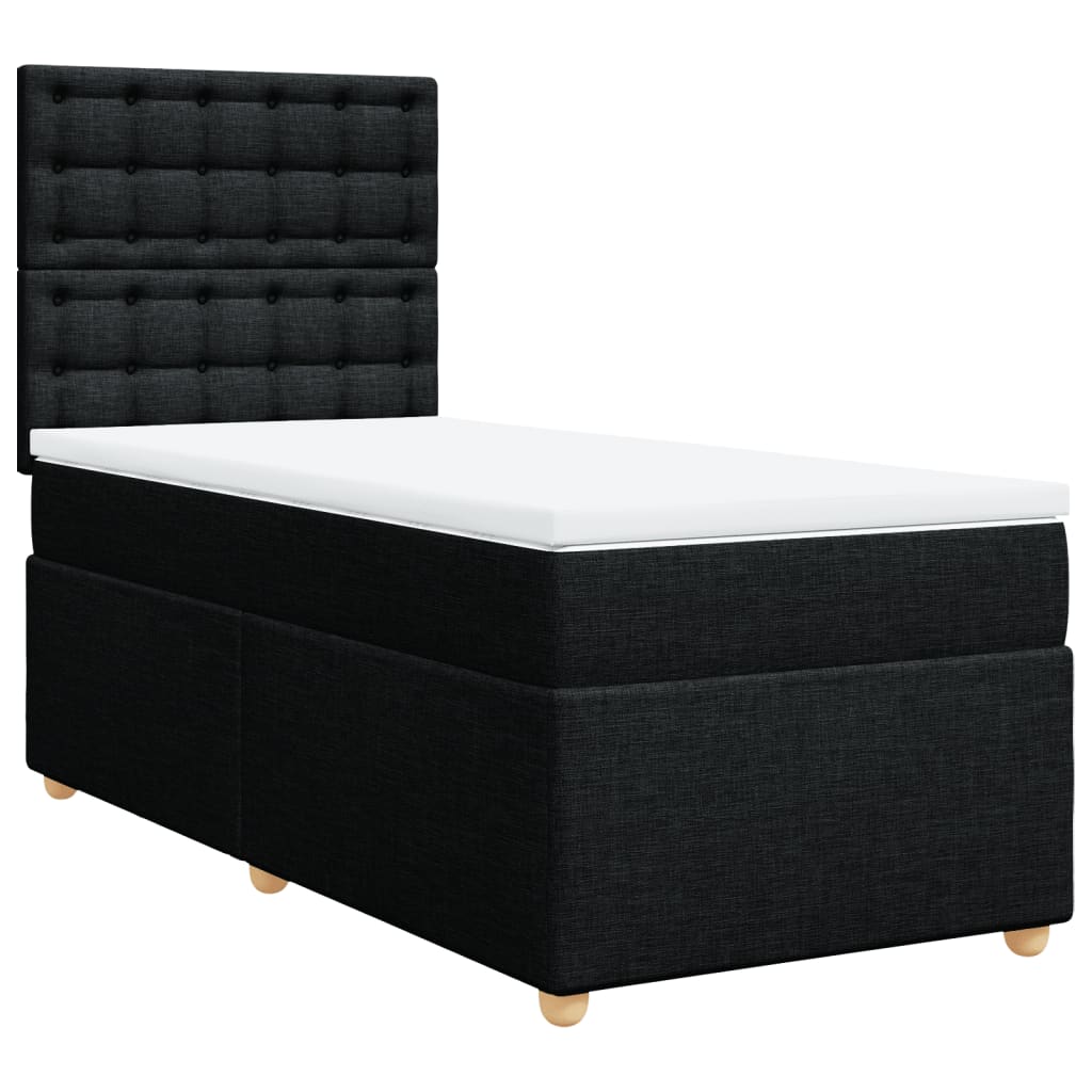 Box spring krevet s madracem crni 90x190 cm od tkanine