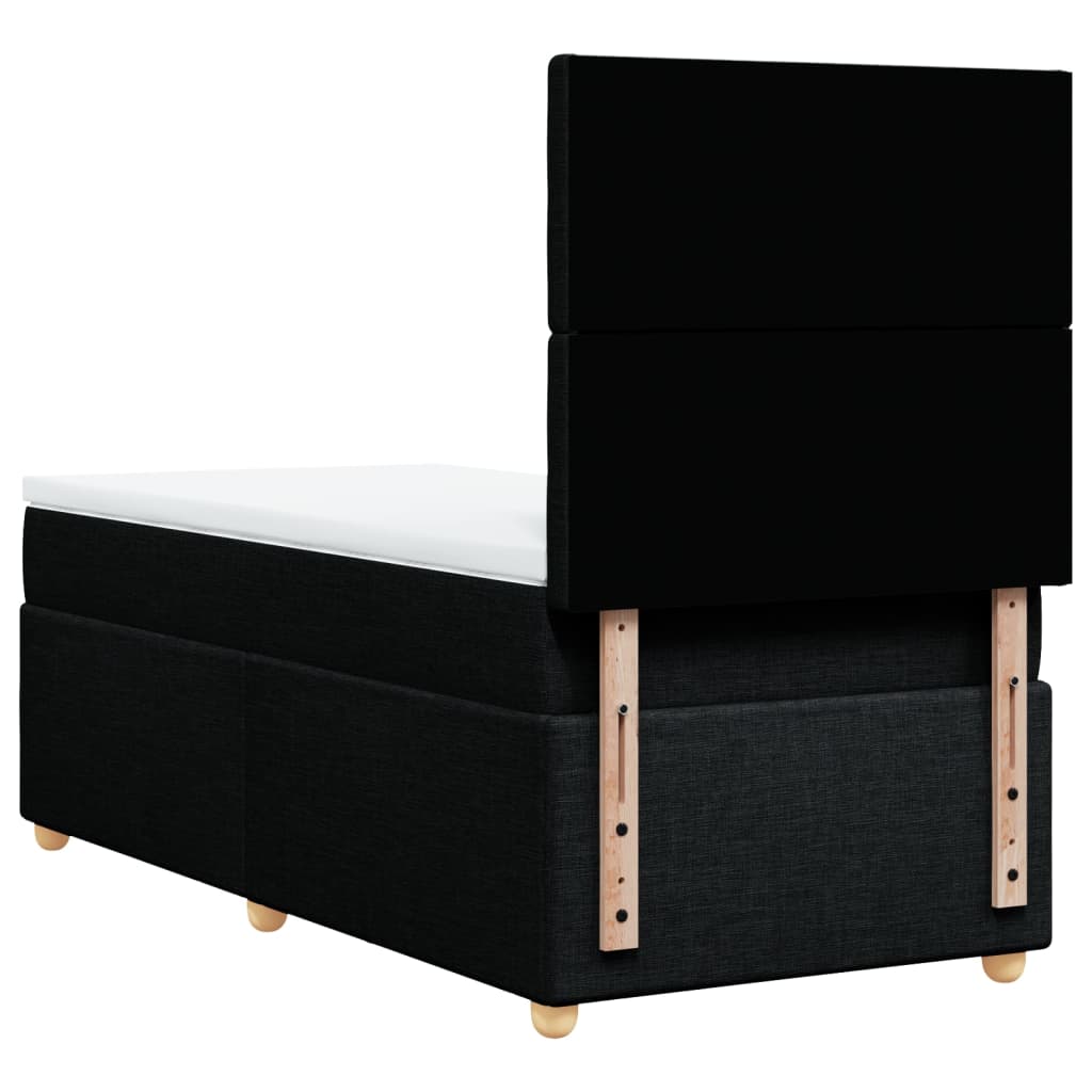 Box spring krevet s madracem crni 90x190 cm od tkanine