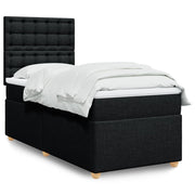Box spring krevet s madracem crni 90x190 cm od tkanine