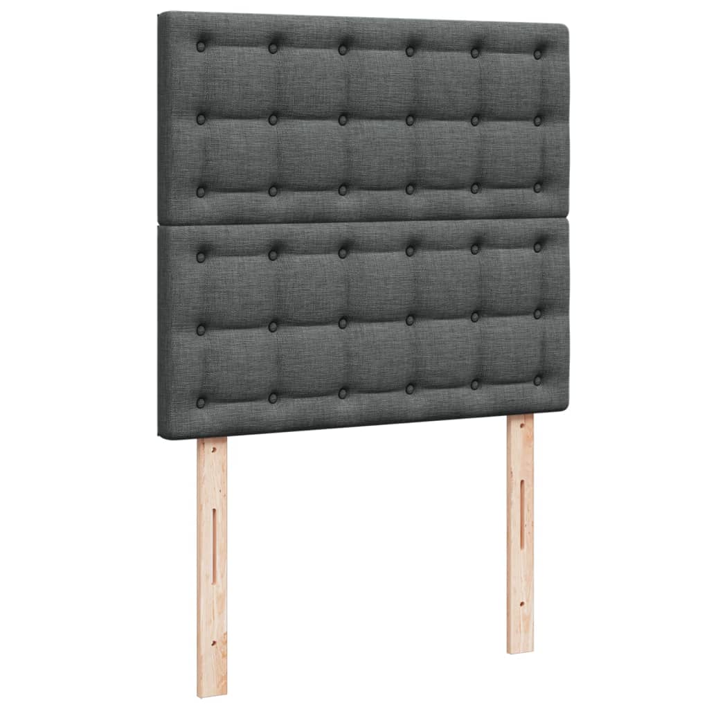 Krevet s oprugama i madracem tamnosivi 90x200 cm od tkanine