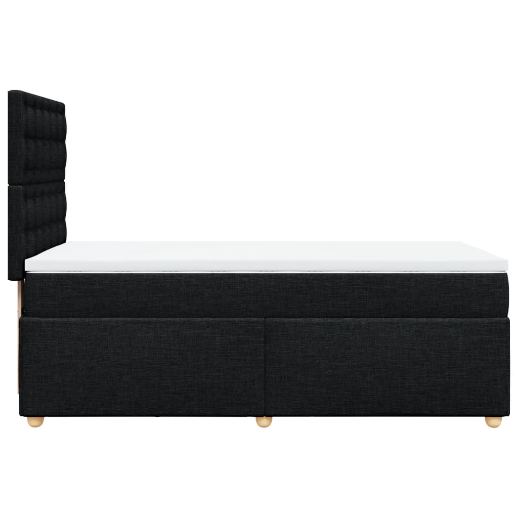 Krevet s oprugama i madracem crni 90x200 cm od tkanine