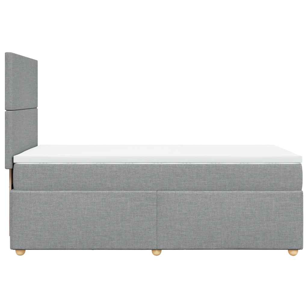 Krevet s oprugama i madracem svjetlosivi 100x200 cm od tkanine