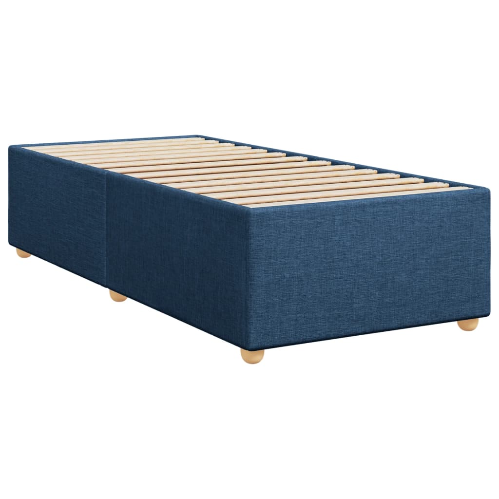 Krevet s oprugama i madracem plavi 100 x 200 cm od tkanine