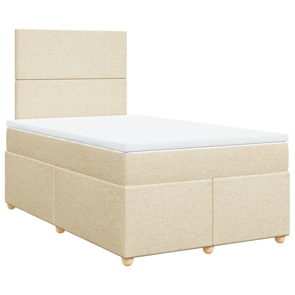 Krevet box spring s madracem krem 120 x 190 cm od tkanine