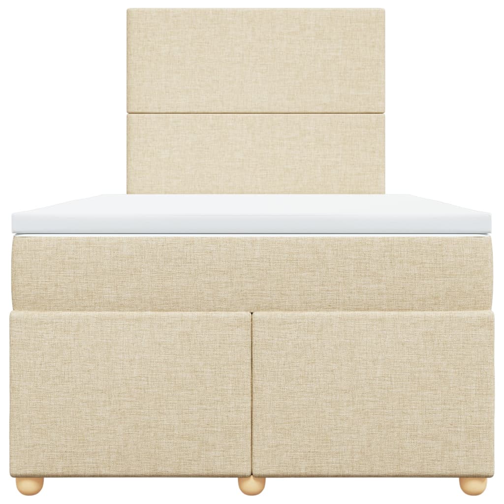 Krevet box spring s madracem krem 120 x 190 cm od tkanine