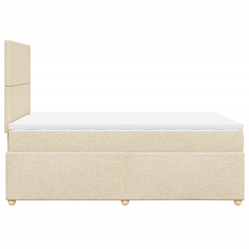 Krevet box spring s madracem krem 120 x 190 cm od tkanine