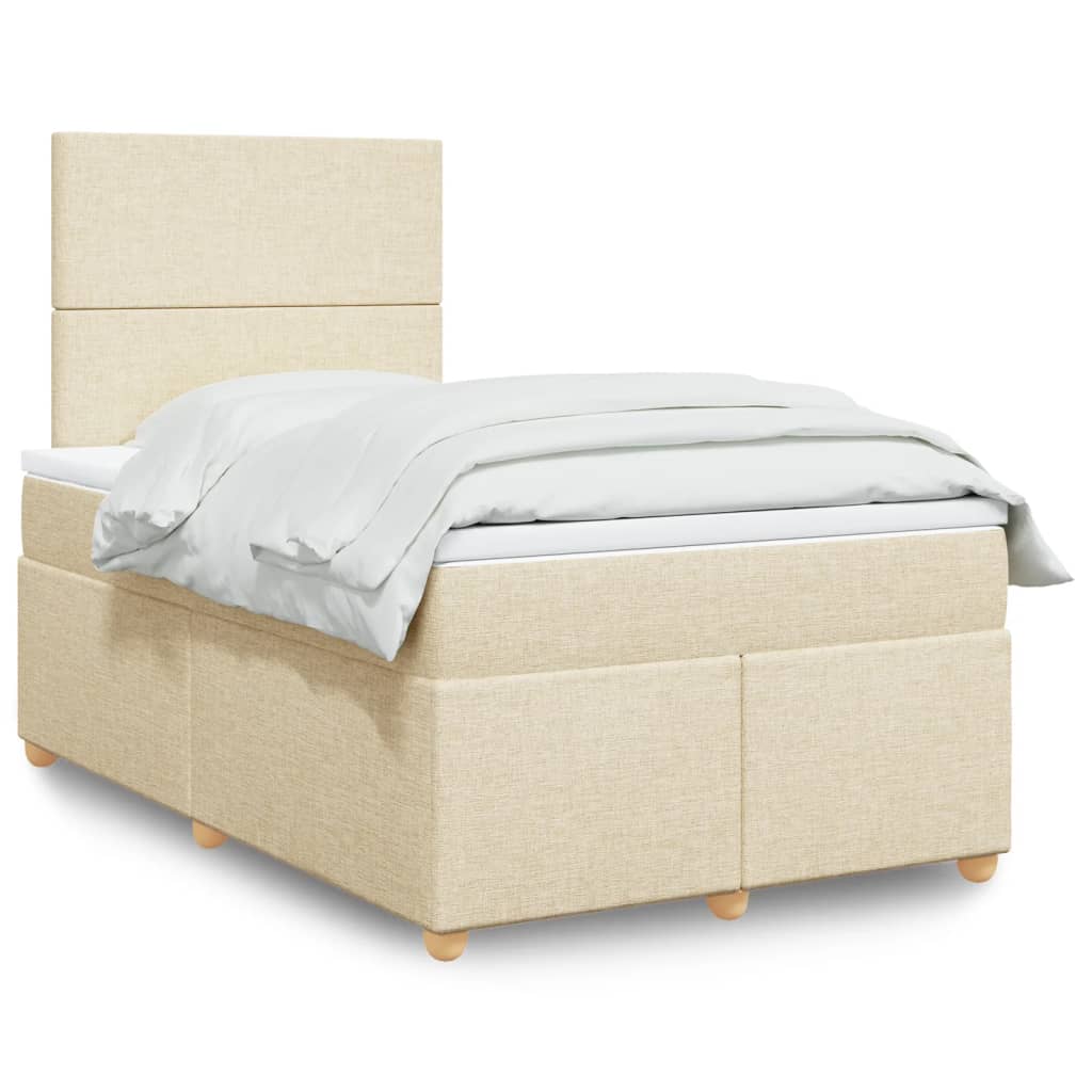 Krevet box spring s madracem krem 120 x 190 cm od tkanine