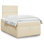 Krevet box spring s madracem krem 120 x 190 cm od tkanine