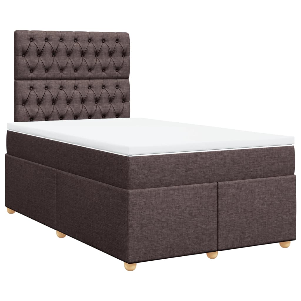 Krevet box spring s madracem tamnosmeđi 120 x 190 cm od tkanine
