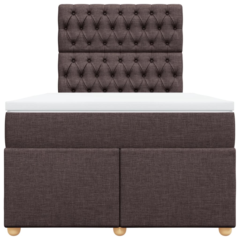 Krevet box spring s madracem tamnosmeđi 120 x 190 cm od tkanine