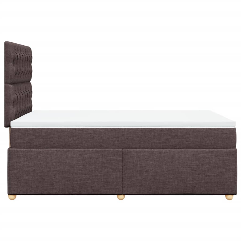 Krevet box spring s madracem tamnosmeđi 120 x 190 cm od tkanine