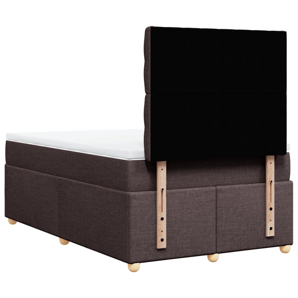 Krevet box spring s madracem tamnosmeđi 120 x 190 cm od tkanine
