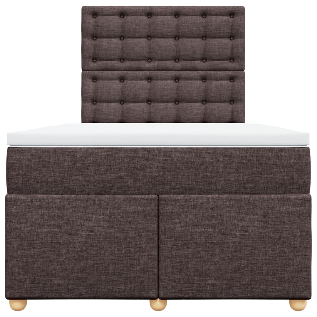 Krevet box spring s madracem tamnosmeđi 120 x 190 cm od tkanine