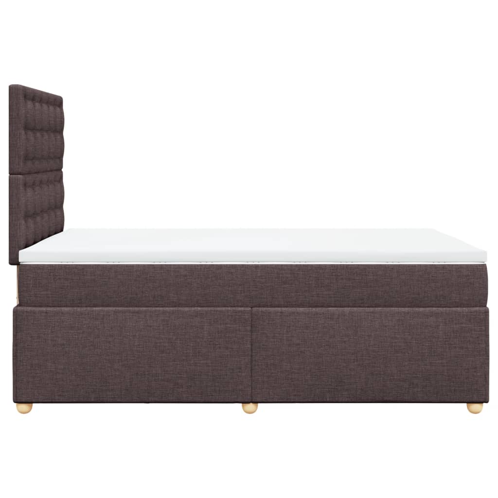 Krevet box spring s madracem tamnosmeđi 120 x 190 cm od tkanine