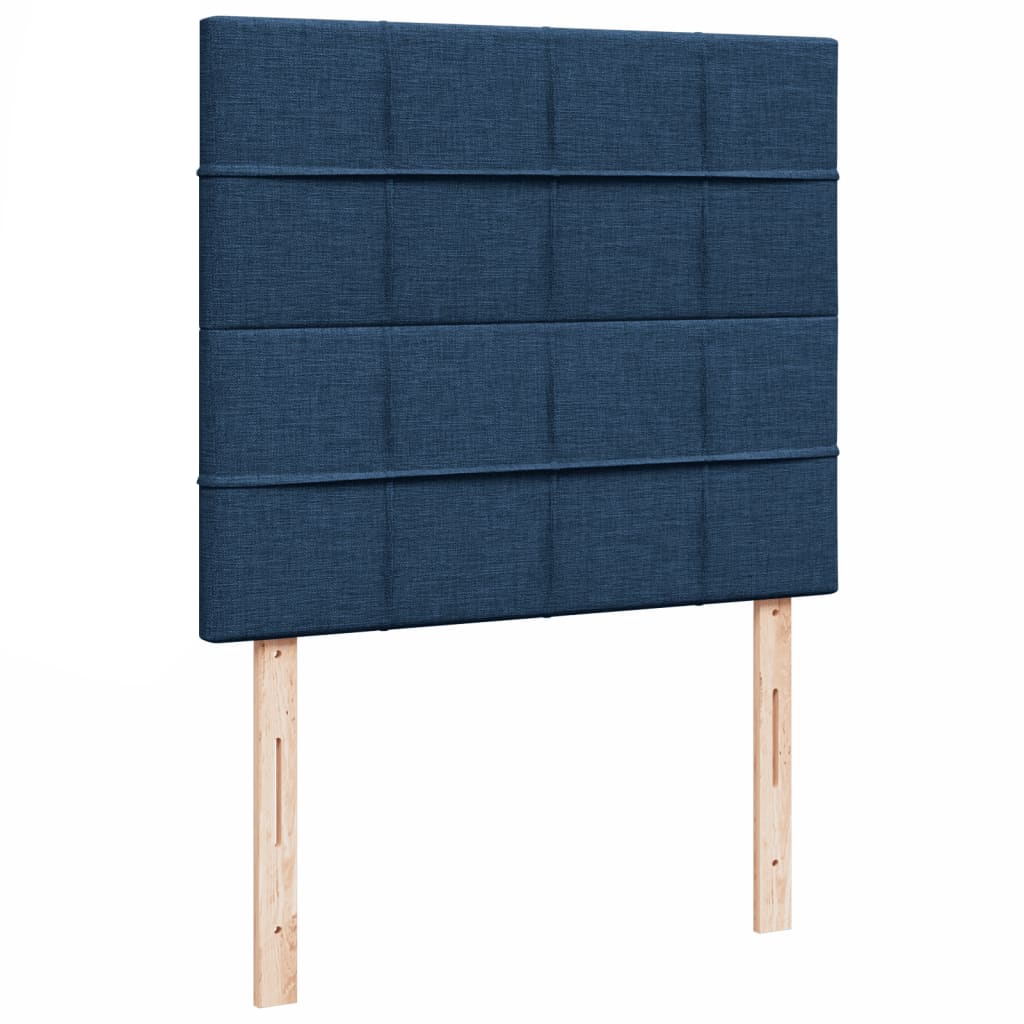 Krevet s oprugama i madracem plavi 120 x 200 cm od tkanine