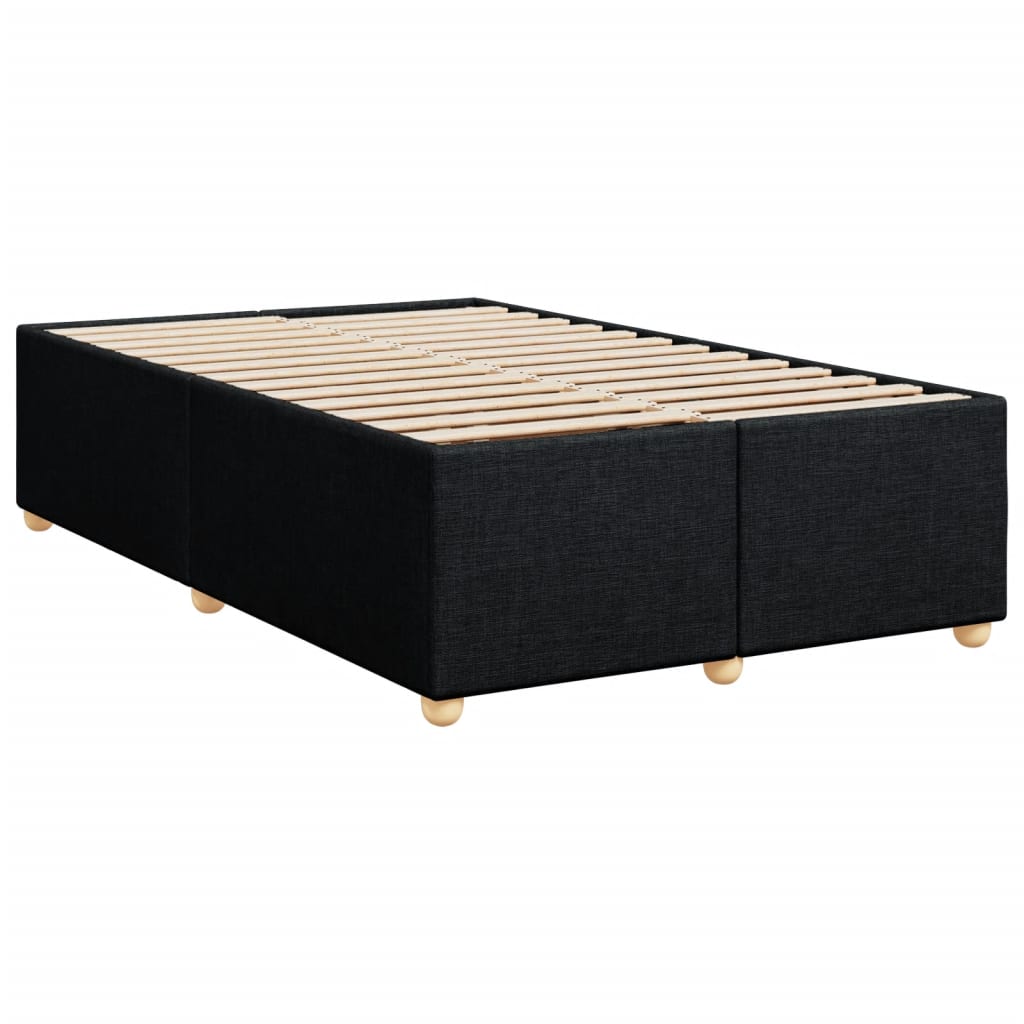 Krevet s oprugama i madracem crni 120 x 200cm od tkanine