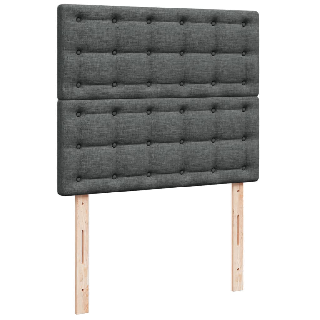 Krevet s oprugama i madracem tamnosivi 120 x 200 cm od tkanine
