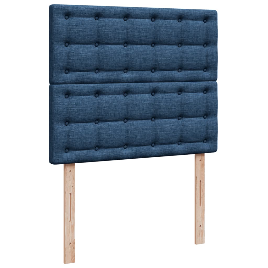 Krevet s oprugama i madracem plavi 120 x 200 cm od tkanine