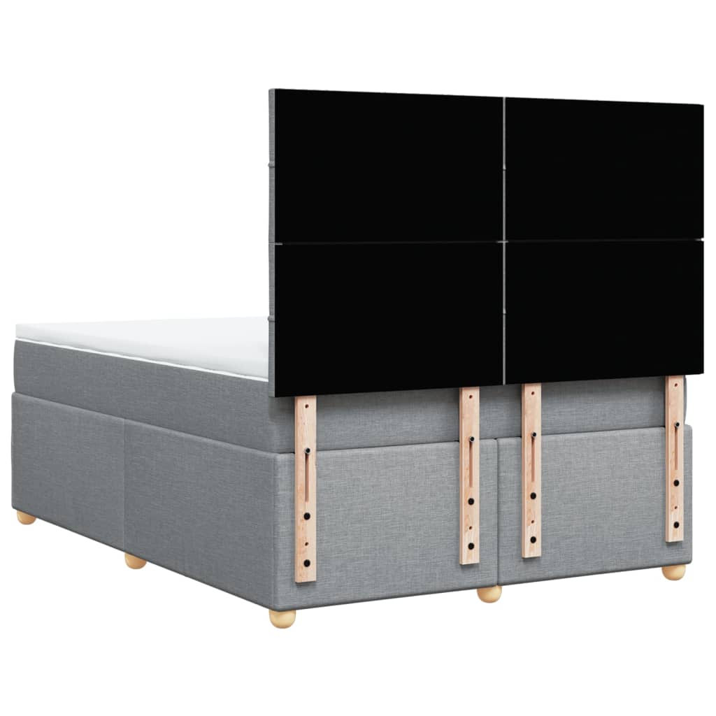Krevet box spring s madracem svjetlosivi 140x200 cm od tkanine