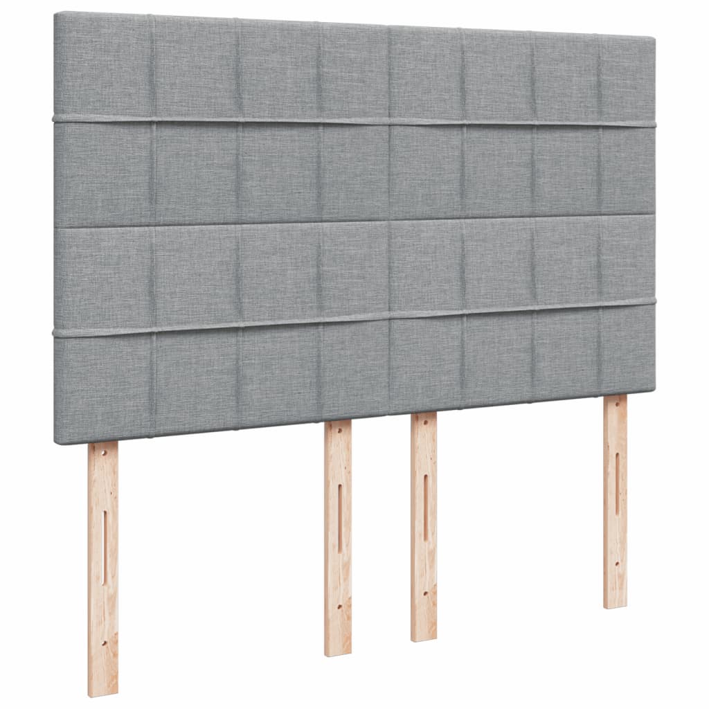 Krevet box spring s madracem svjetlosivi 140x200 cm od tkanine