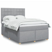 Krevet box spring s madracem svjetlosivi 140x200 cm od tkanine