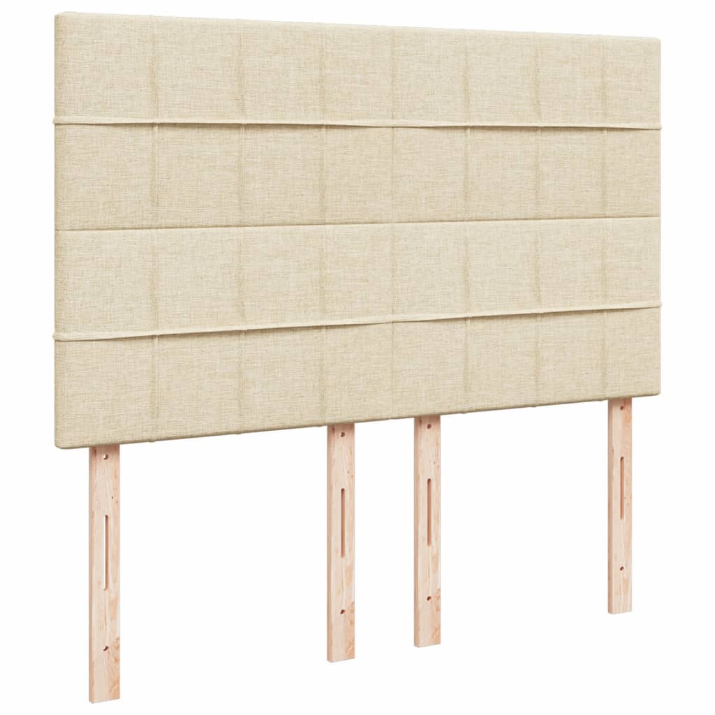 Krevet s oprugama i madracem krem 140x200 cm od tkanine