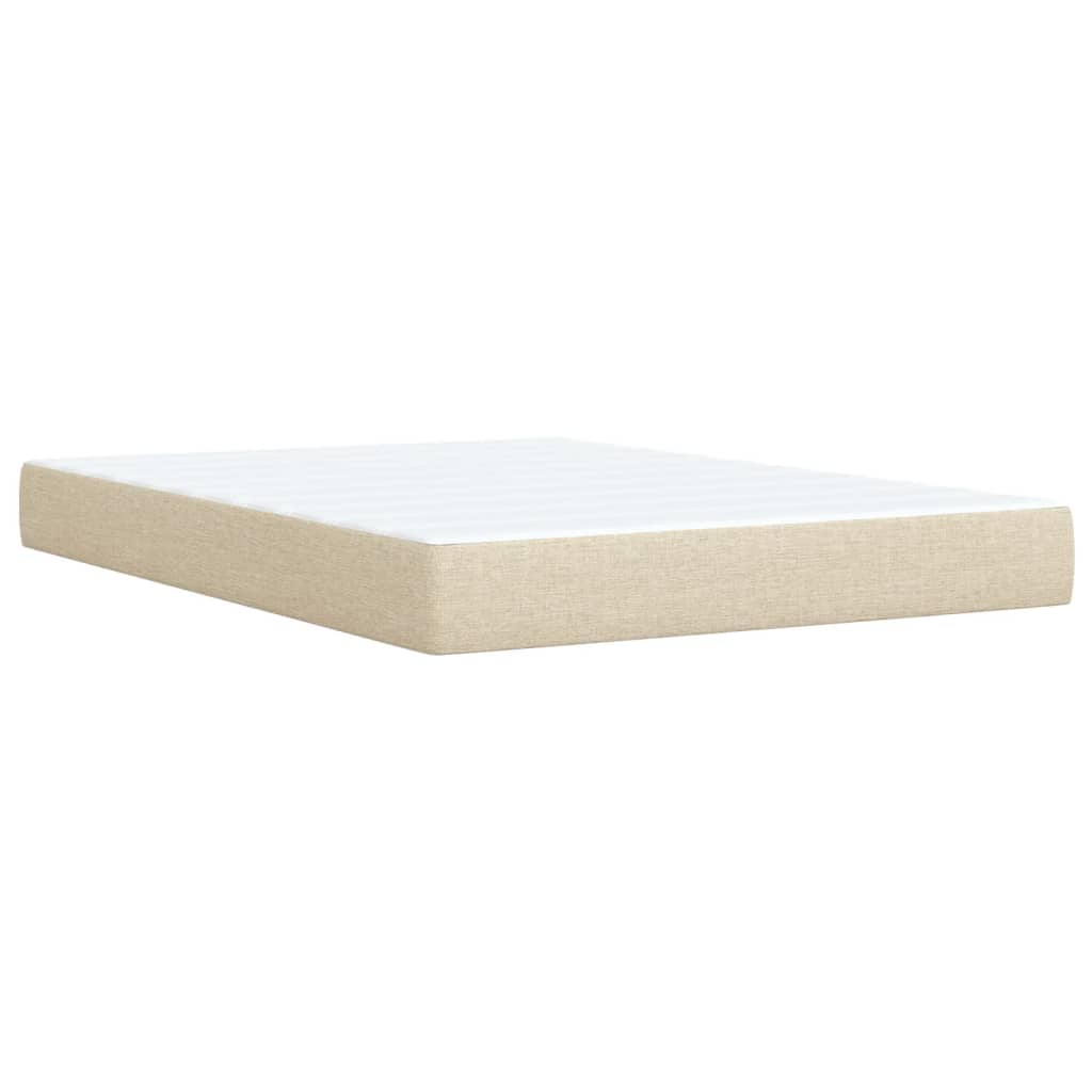 Krevet s oprugama i madracem krem 140x200 cm od tkanine