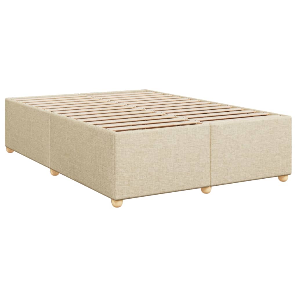 Krevet s oprugama i madracem krem 140x200 cm od tkanine
