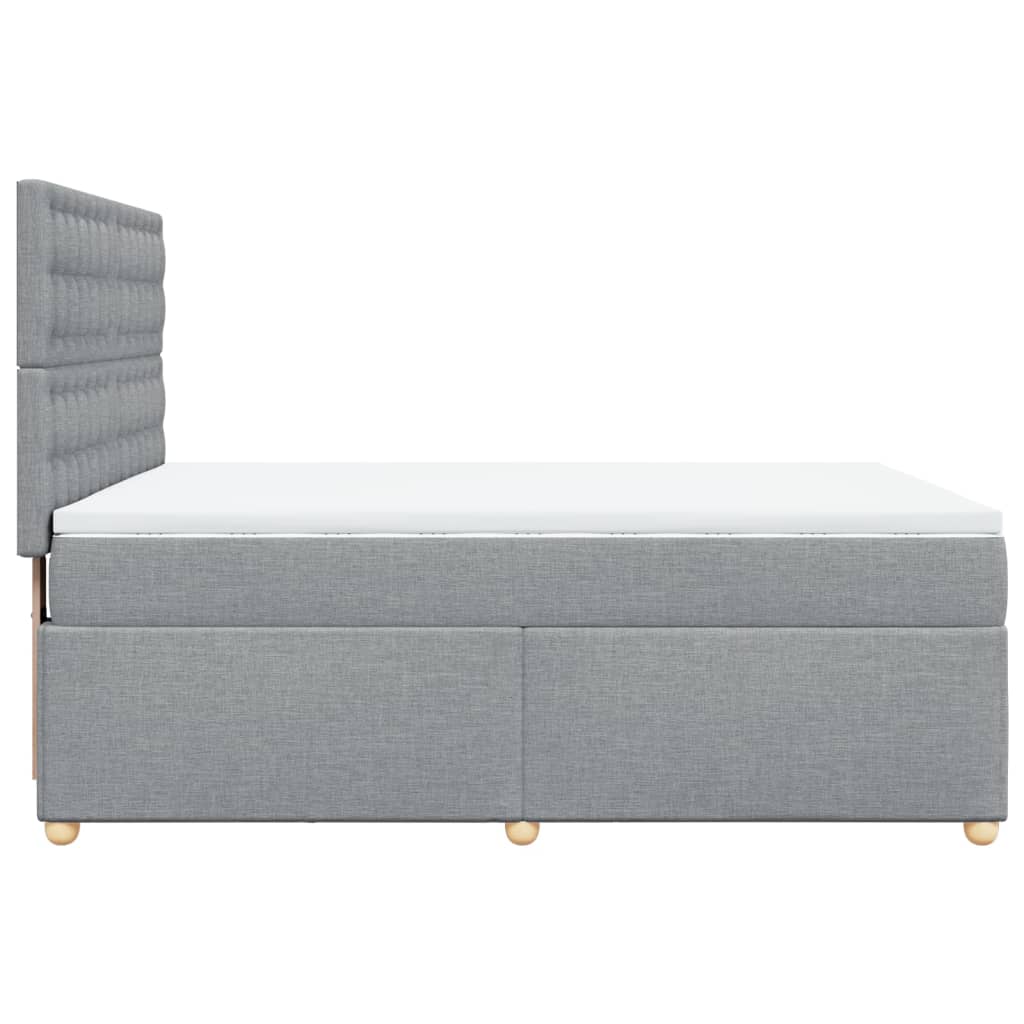 Krevet box spring s madracem svjetlosivi 140x200 cm od tkanine