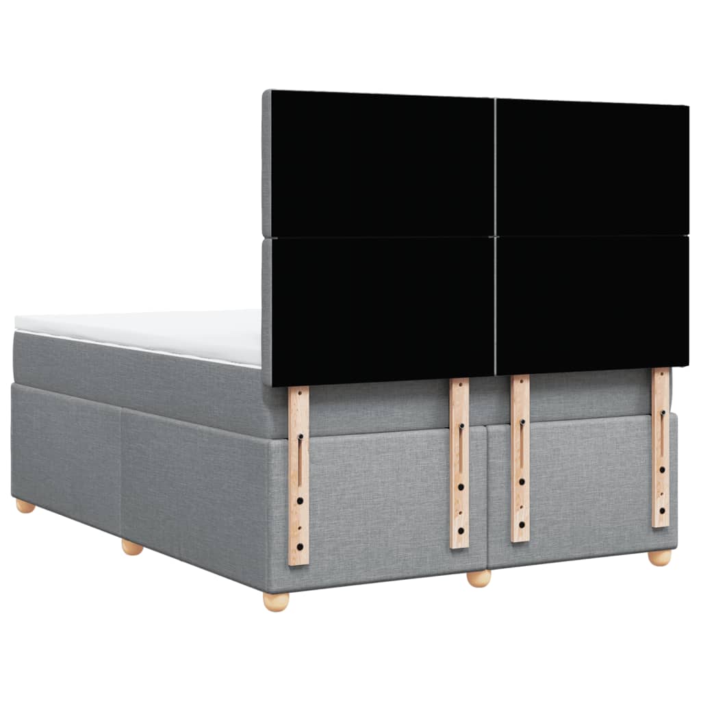 Krevet box spring s madracem svjetlosivi 140x200 cm od tkanine