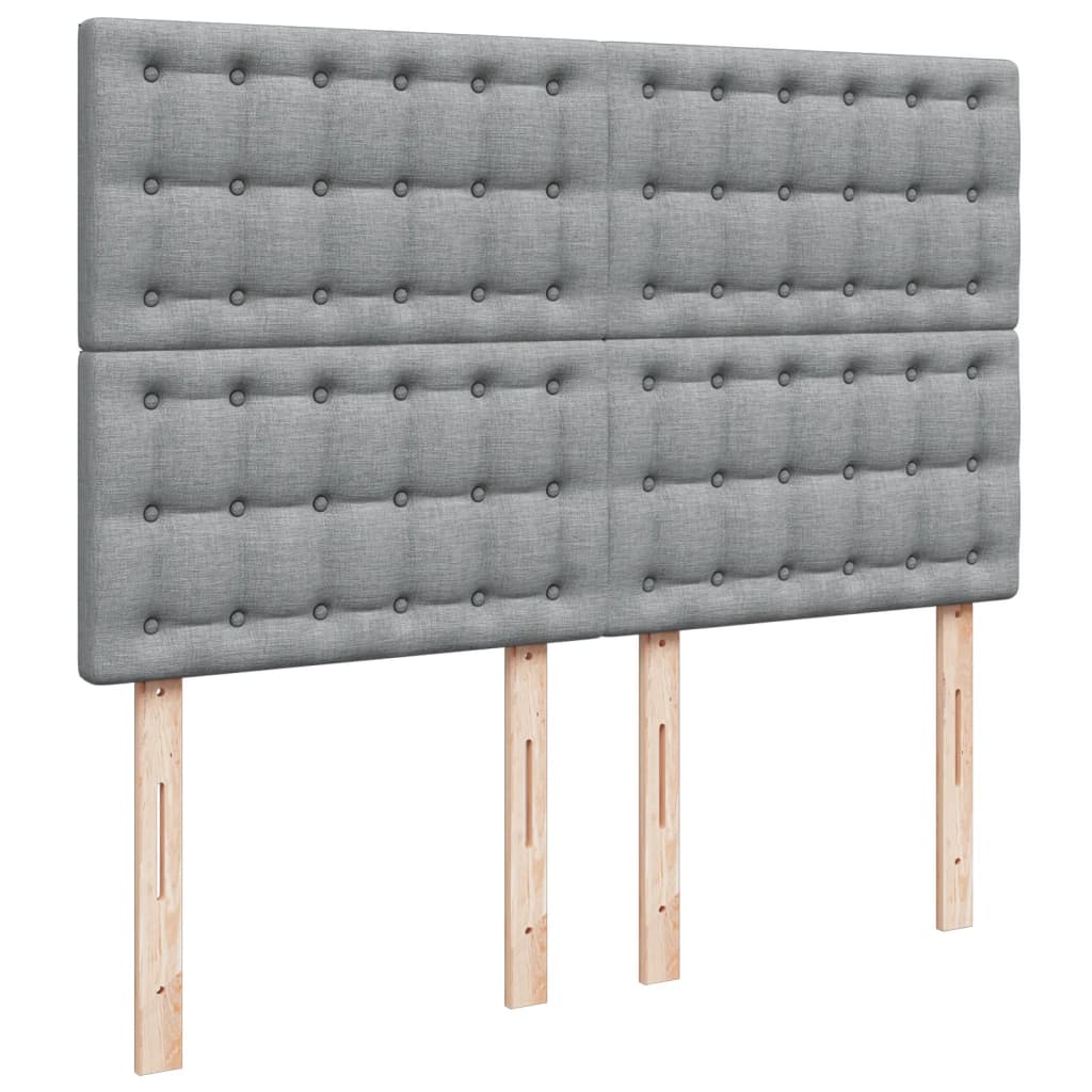 Krevet box spring s madracem svjetlosivi 140x200 cm od tkanine