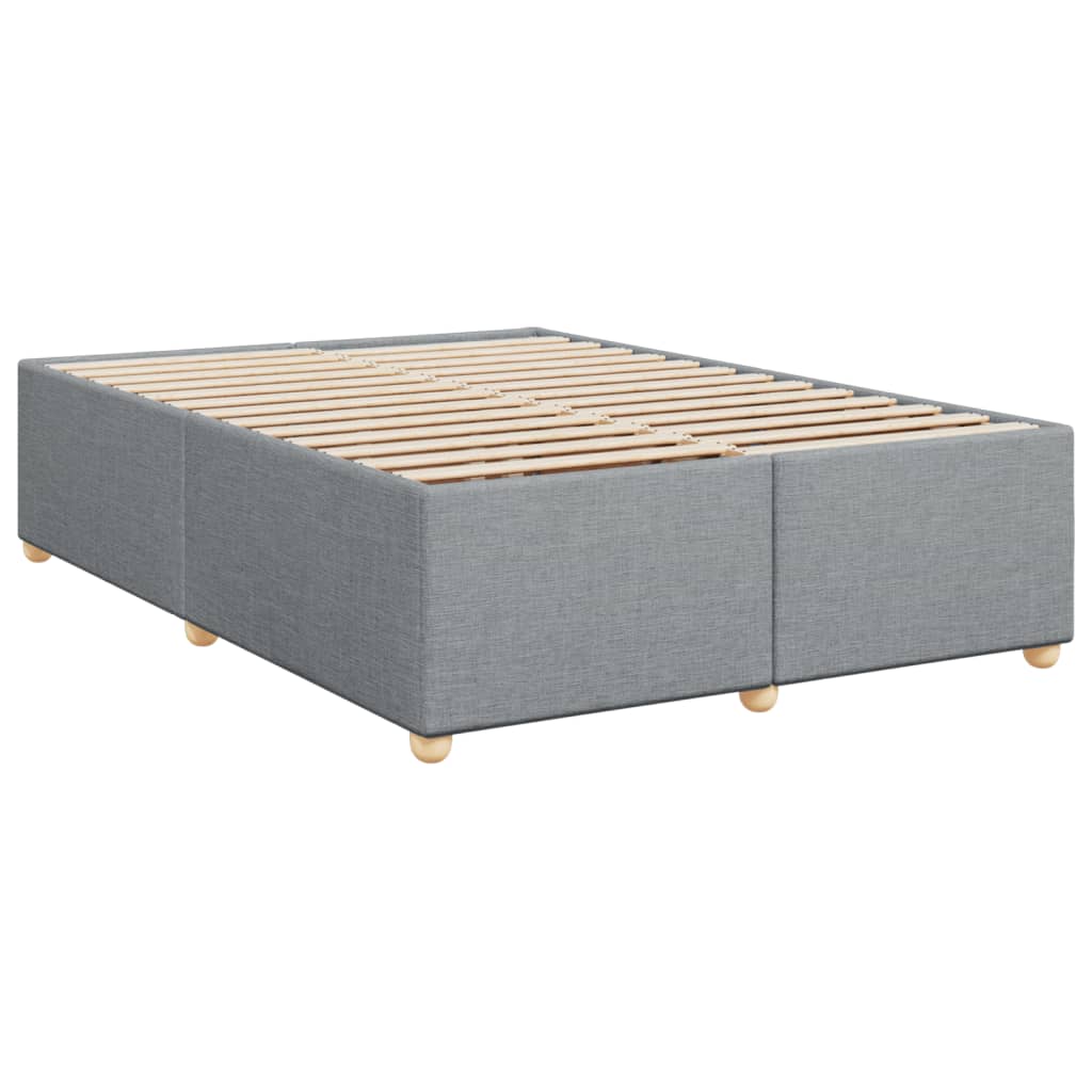 Krevet box spring s madracem svjetlosivi 140x200 cm od tkanine