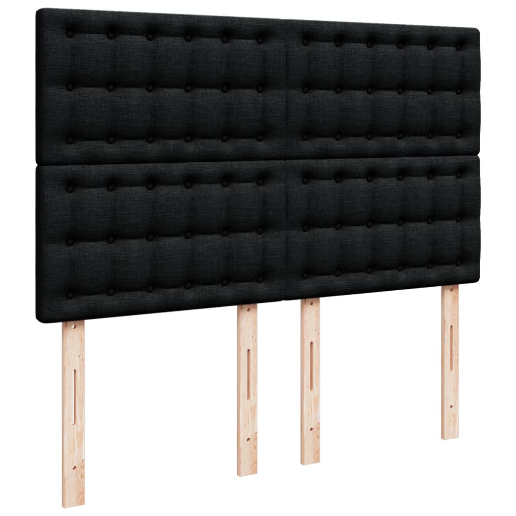Krevet s oprugama i madracem crni 140x200 cm od tkanine