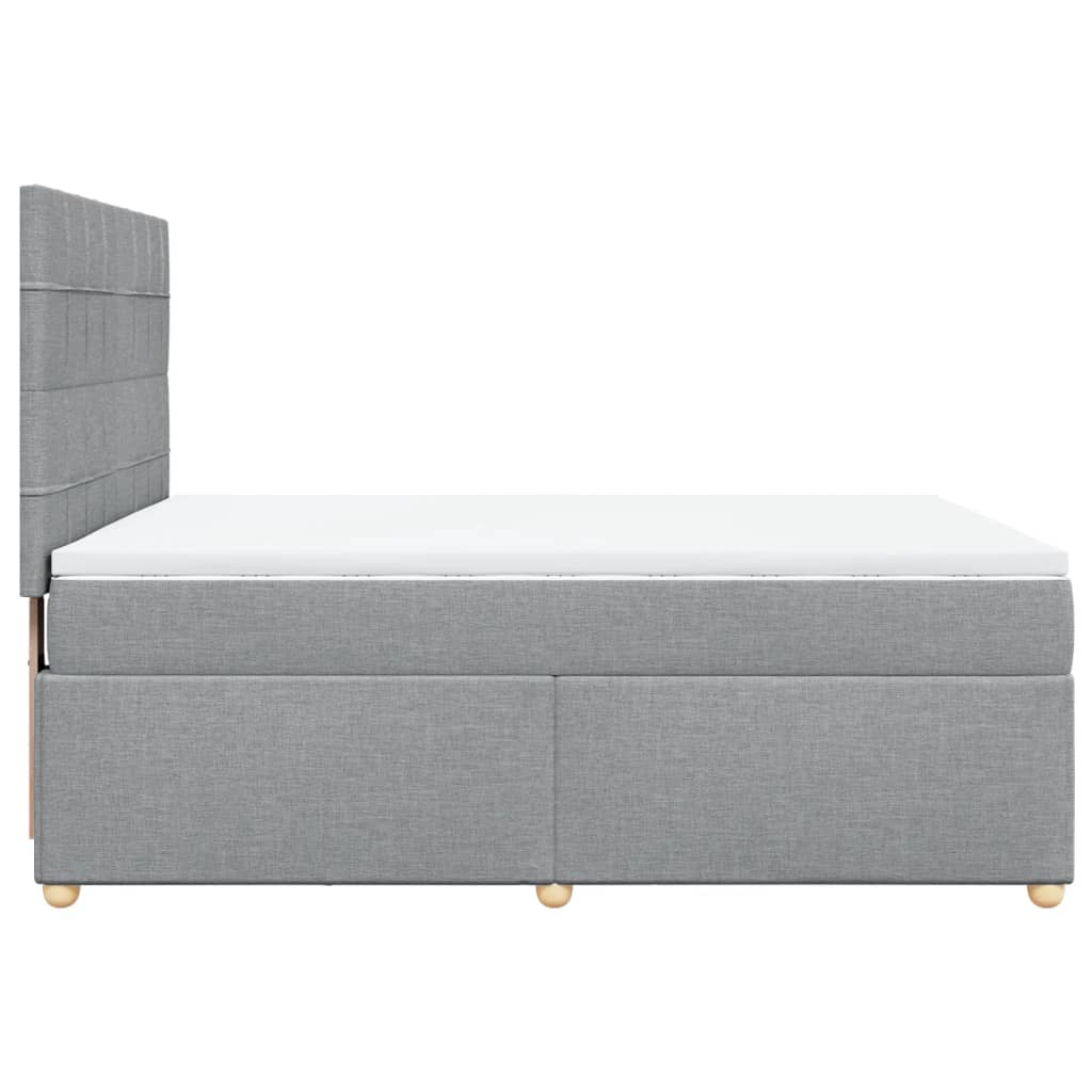 Krevet box spring s madracem svjetlosiva 160x200 cm tkanina