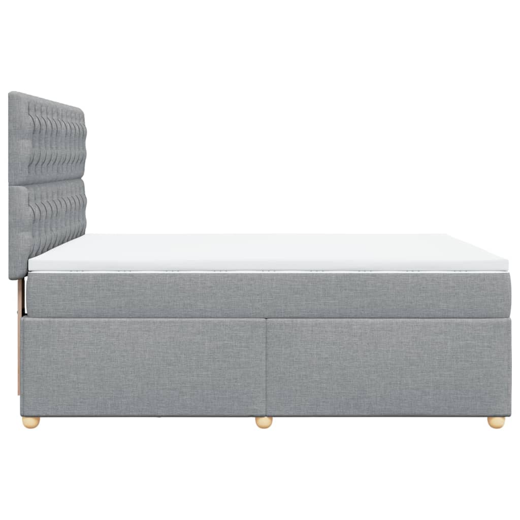 Krevet box spring s madracem svjetlosiva 160x200 cm tkanina