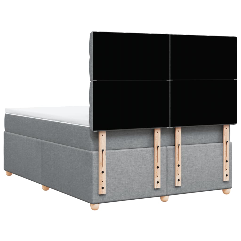 Krevet box spring s madracem svjetlosiva 160x200 cm tkanina