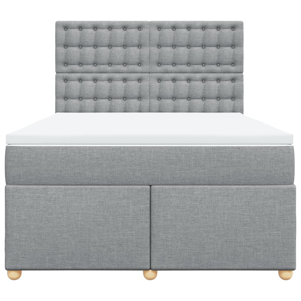 Krevet box spring s madracem svjetlosiva 160x200 cm tkanina