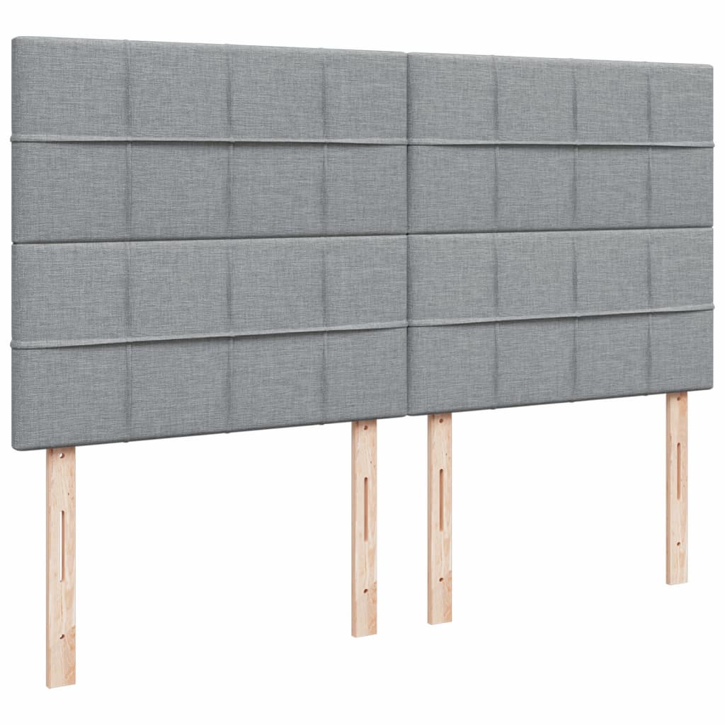 Krevet s oprugama i madracem svjetlosivi 200 x 200cm od tkanine