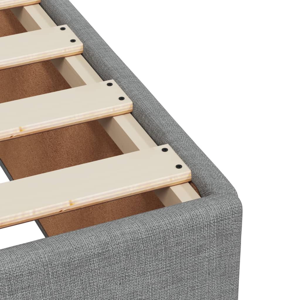 Krevet s oprugama i madracem svjetlosivi 200 x 200cm od tkanine