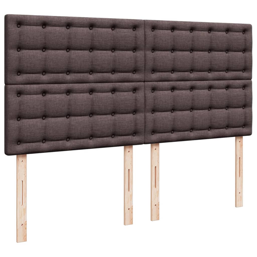 Krevet s oprugama i madracem tamnosmeđi 200x200 cm od tkanine