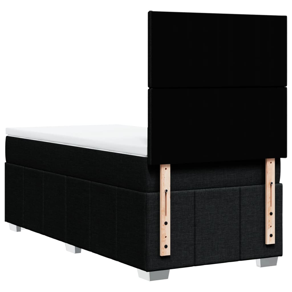Box spring krevet s madracem crni 90x190 cm od tkanine
