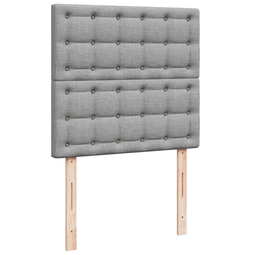 Box spring krevet s madracem svjetlosivi 90x190 cm od tkanine