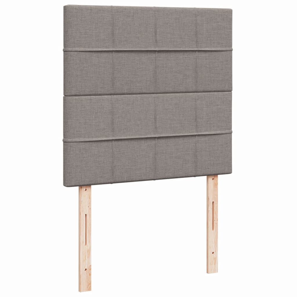 Krevet s oprugama i madracem smeđesivi 90x200 cm od tkanine
