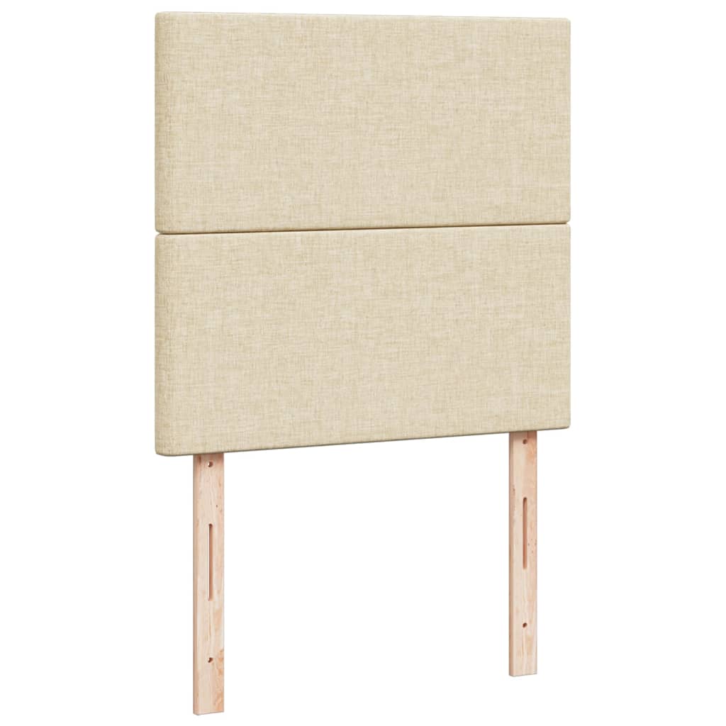 Krevet s oprugama i madracem krem 100 x 200 cm od tkanine