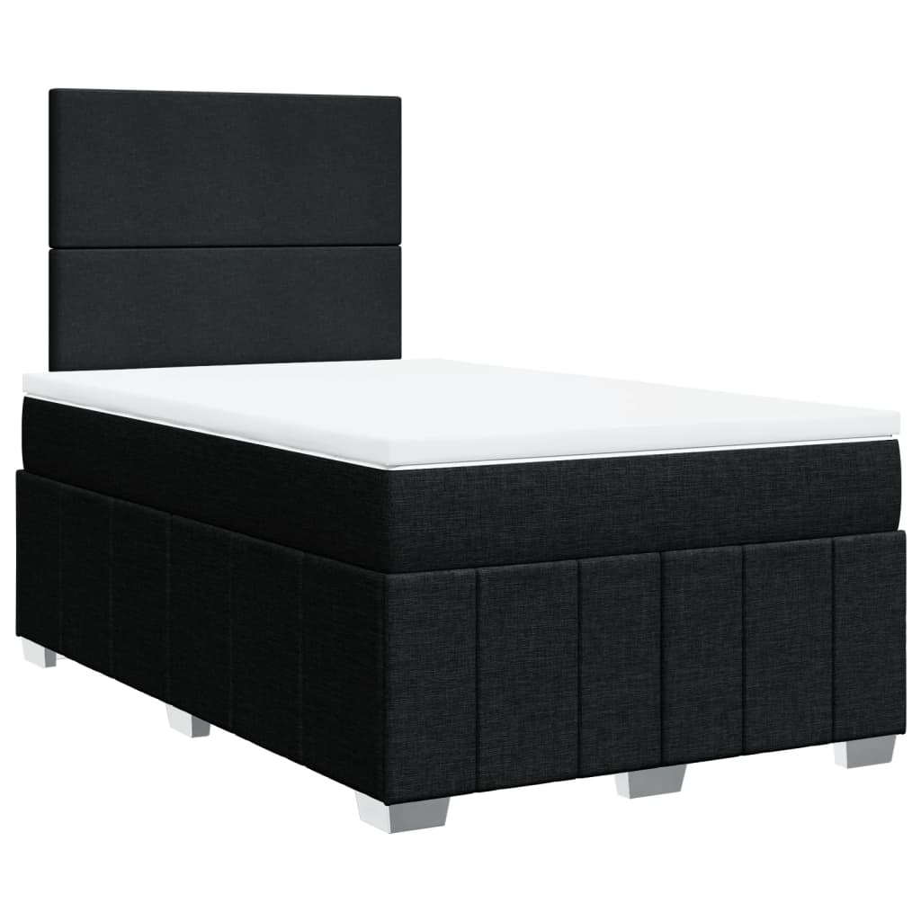 Krevet box spring s madracem crni 120 x 190 cm od tkanine